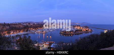 Panoramic Dana Point Harbor Sonnenuntergang Stockfoto