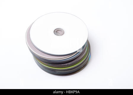 Compact-Discs in einem Stapel Stockfoto