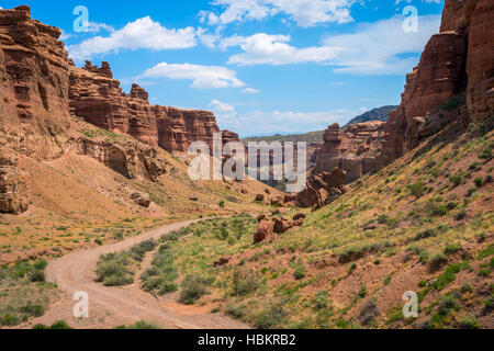 Blick über Beans oder Tscharyn Canyon, Kasachstan, zweitgrößten Canyon der Welt Stockfoto