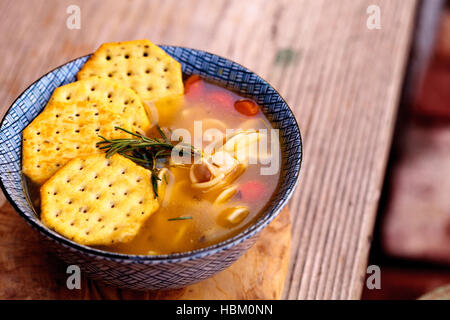 Huhn-Nudelsuppe Stockfoto