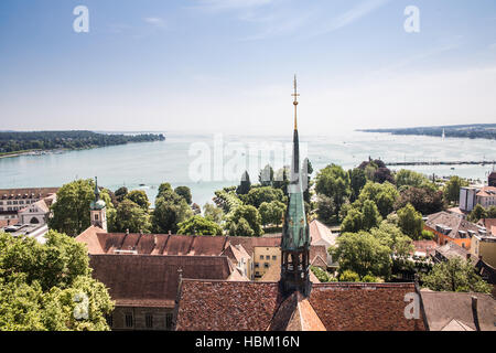 Den Bodensee vom Kirchturm aus gesehen Stockfoto