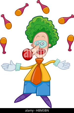 Clown Jongleur cartoon Stockfoto