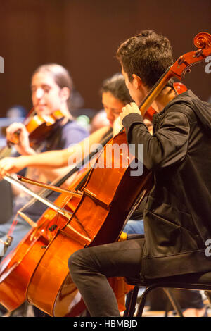 Dirigent im klassischen Orchester bei der Arbeit in Manaus, Brasilien Stockfoto