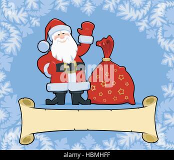 Gruß zu Weihnachten vom Weihnachtsmann Stock Vektor