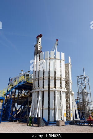 PR Marriot mobile Rig 50, eine Drillmec HH-220, gekauft für cuadrilla Ressourcen Schiefergestein Gas in Grange Hill, Poulton le Fylde, Blackpool, England, Großbritannien Stockfoto