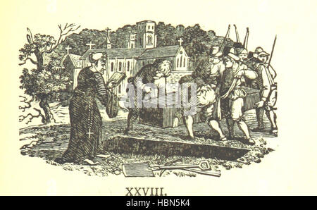 Dieses Bild von Seite 487 zeigt eine Szene von Robin Hood, die Charaktere in mittelalterlicher Kleidung, Waldlandschaften, Bogenschießen und Dorfleben zeigt. Stockfoto
