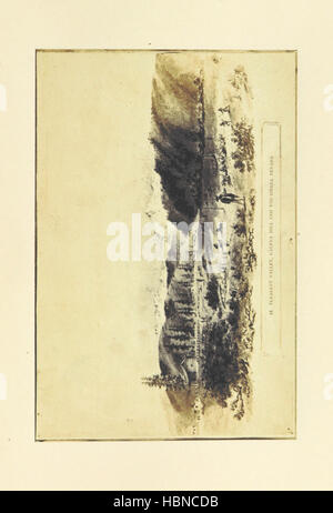 Diese Abbildung zeigt die Bergbauregion Washoe in Nevada und zeigt Minen, Berge, Gebäude, Ausrüstung, Arbeiter, Flüsse, Wälder und Siedlungen. Es beleuchtet Bergbaubetriebe, Geologie, Naturlandschaften und lokale Gemeinden in der historischen Region. Stockfoto