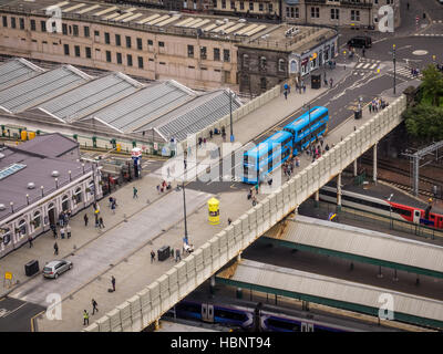 Luftaufnahme der Straßen von Edinburgh Stockfoto