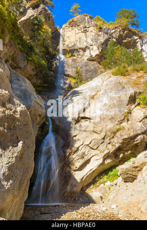 Wasserfall im Himalaya in der Nähe von Namche Bazar Stockfoto