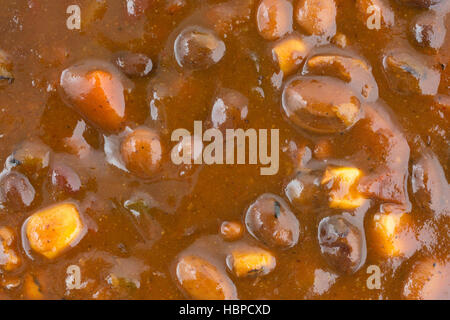 Ganz in der Nähe Blick auf Gemüse drei Bohnen Chili. Stockfoto