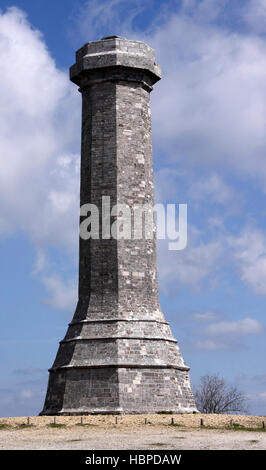 HARDYS DENKMAL SCHWARZ UNTEN IN DER NÄHE VON ABBOTSBURY DORSET UK. Stockfoto