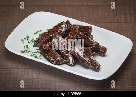 Gebratenes Brot mit Knoblauch Stockfoto