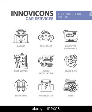 Auto Service moderne dünne Linie Design-Ikonen und Piktogramme Stock Vektor