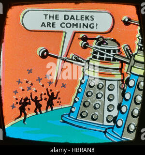 1965 Farbe Folie Streifen von Dr Who & Die Daleks. Großbritannien Stockfoto