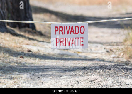 Typenschild mit eigenem Schriftzug. Stockfoto