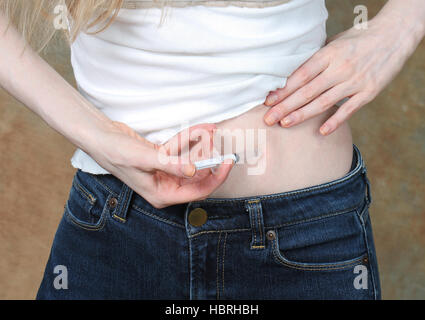 Diabetiker Insulininjektion Stockfoto