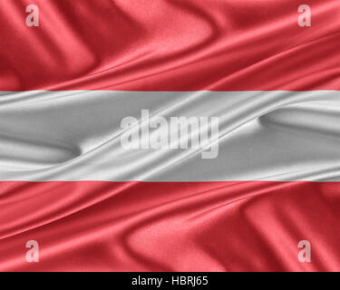 Österreich Flagge mit einem glänzende Seide Textur. Stockfoto