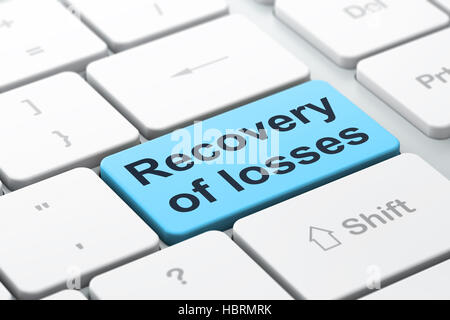 Währung-Konzept: Wiederherstellung von Verlusten auf Computer Tastatur Hintergrund Stockfoto