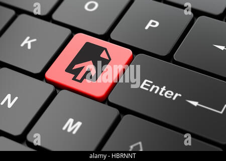 Web-Development-Konzept: auf Computer Tastatur Hintergrund hochladen Stockfoto