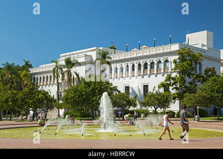 San Diego Natural History Museum und Bea Evenson Brunnen, Balboa Park, San Diego, Kalifornien USA Stockfoto