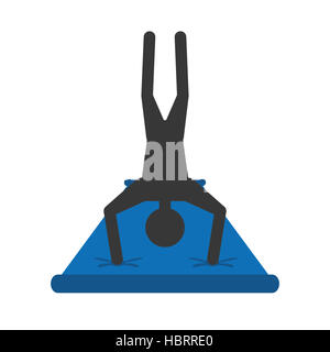 Silhouette Mann Yoga Pose Pad Bewegung Vektor Illustration Eps 10 Stockfoto