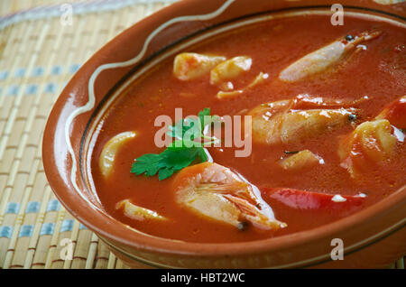 Bahia Stockfisch - gesalzener Kabeljau Garnelen Eintopf. Brazilien Stockfoto