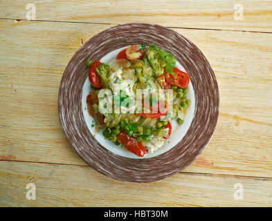 Gebackenen Kabeljau Provencal.French Fischgericht Stockfoto