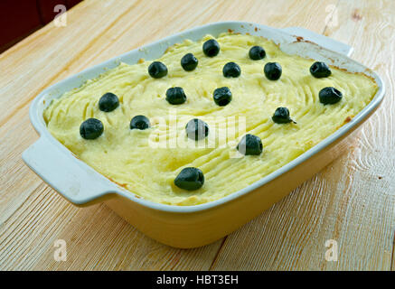 Bacalhau Ze tun Pipo - Portugiesisch-Kabeljau mit Kartoffeln. Kasserolle Stockfoto