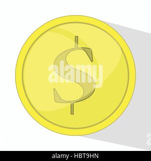 Geld. Linie Symbol Vektor. Payment-System. Münzen und Dollar-Cent Zeichen isoliert auf weißem Hintergrund. Flache Design-Stil. Business-Konzept. Stock Vektor