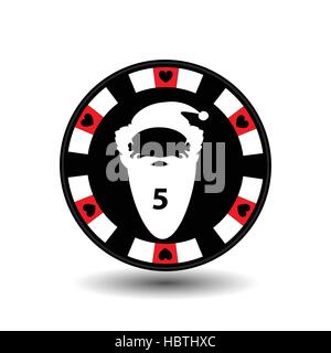 Chip-Poker Casino Weihnachten Neujahr. Symbol-Vektor-Illustration EPS 10 auf weiß einfach den Hintergrund zu trennen. Für Websites, Design, Dekoration zu verwenden, Stock Vektor