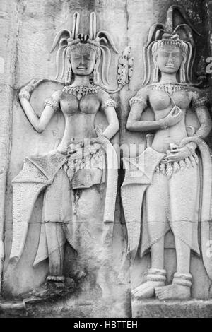 Schöne Aspara bei der UNESCO in Kambodscha Angkor Wat Tempel Stockfoto