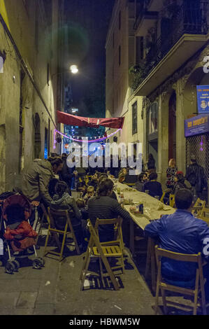 Barcelona-Street party Stockfoto