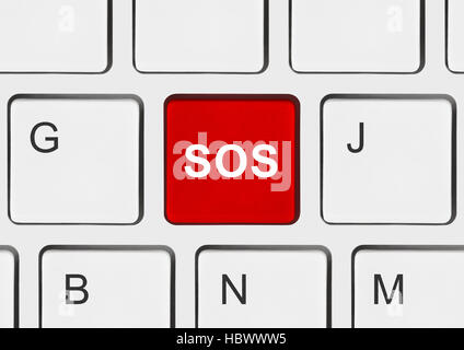 Computer Tastatur mit SOS-Taste Stockfoto