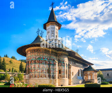 Das Kloster Sucevita, Rumänien. Eines der rumänisch-orthodoxen Klöster Südbukowina. Stockfoto