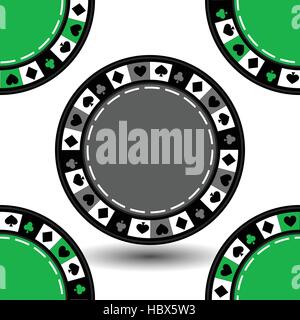 nahtlose Muster. 10 EPS-Vektor-Illustration. verwendet für Druck, Webseiten, Design, Ukrasheniayya, Innenausstattung, Stoffe, etc. grünen Thema Poker chips und Stock Vektor