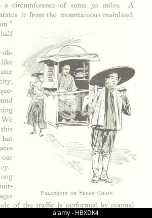 Dieses Bild von Seite 169 zeigt globale Reisen und zeigt verschiedene Länder, Städte, Landschaften, Transportmethoden, kulturelle Praktiken, Bevölkerung, Handelsrouten, geografische Merkmale, Klimazonen, Häfen, Kommunikation, Wahrzeichen und illustrierte Szenen aus einer einjährigen Reise um die Welt. Stockfoto