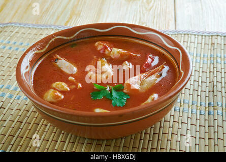 Bahia Stockfisch - gesalzener Kabeljau Garnelen Eintopf. Brazilien Stockfoto