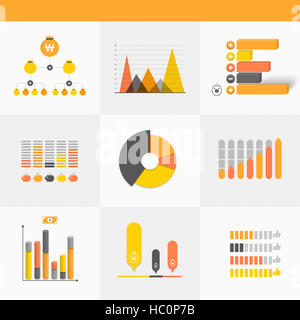 Verschiedene Infografik Diagramme und Grafiken, die im Zusammenhang mit Unternehmen Stockfoto