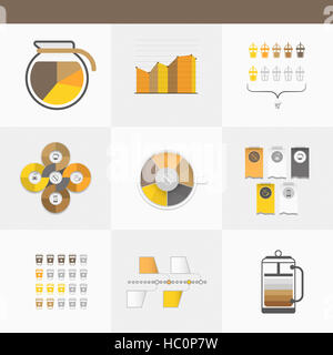 Verschiedene Infografik Diagramme und Grafiken zusammenhängenden Ro Geschäfte Stockfoto