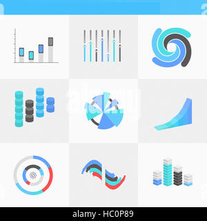 Verschiedene Infografik Diagramme und Grafiken Stockfoto
