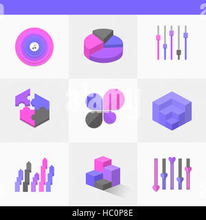 Verschiedene Infografik Diagramme und Grafiken Stockfoto