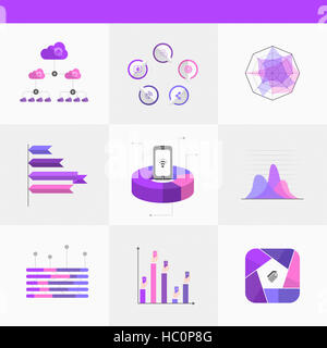 Verschiedene Infografik Diagramme und Grafiken Stockfoto