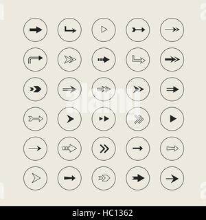 elegante Pfeil Symbole Design festlegen isoliert auf Beige Hintergrund Stock Vektor