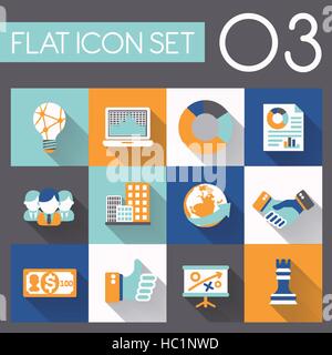 Business-Strategie Symbolsatz im flat design Stock Vektor