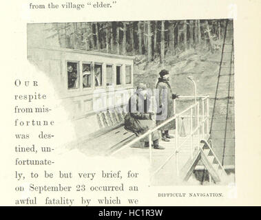 Dieses Bild ist von Seite 116 von „vom Arktischen Ozean zum Gelben Meer“ aufgenommen und zeigt Routen, Landschaften, Wüsten, Berge, Flüsse, Städte und kulturelle Besonderheiten in Sibirien, der Mongolei, der Wüste Gobi und Nordchina mit Illustrationen und einer Karte, die die Reise dokumentiert. Stockfoto