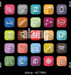 Weg im Zusammenhang mit Linie Symbole mit langen Schatten, Lager Vektor Stock Vektor