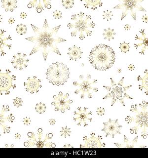 Schneeflocken Hand gezeichnete Muster. Vektor Winter Weihnachten nahtlose Hintergrund. Stock Vektor