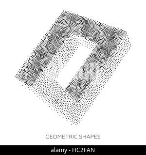 Dreidimensionale geometrische Figuren aus Punkte gesammelt Stock Vektor