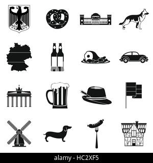 Einfache Symbole Deutschland schwarz Stock Vektor