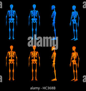 3D Render Außenillustration das rote Skelett Stockfoto